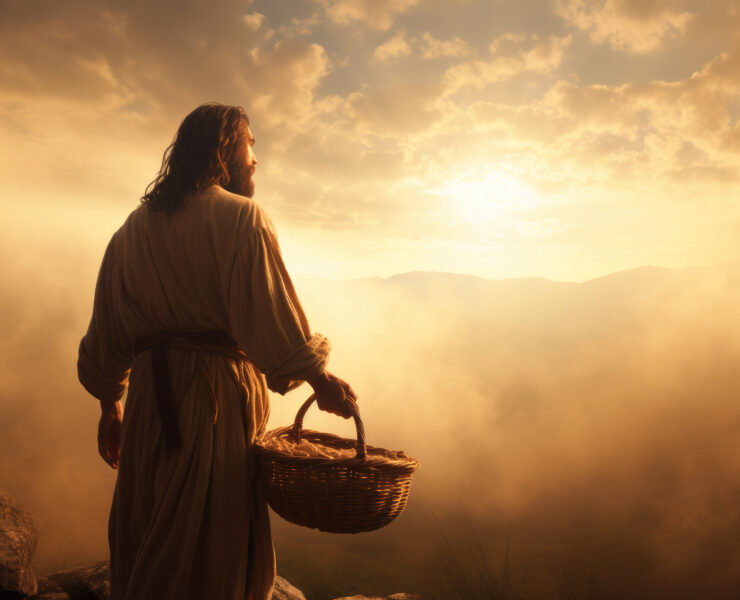 Jesus holding a basket of miracles!